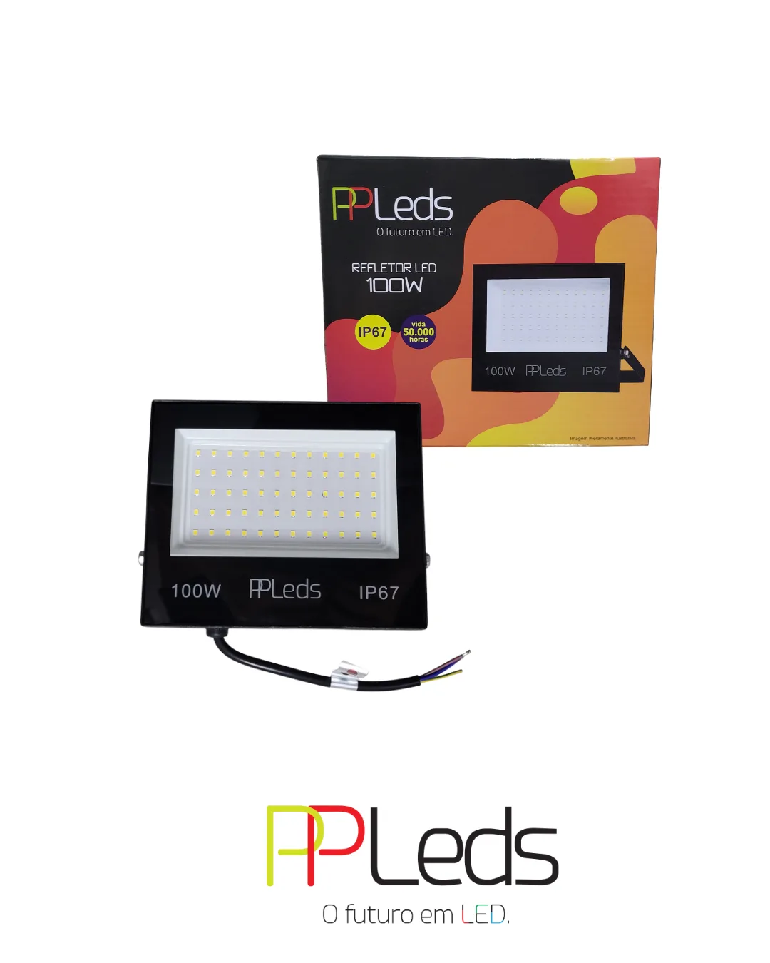 Refletor de Led 100W, 6000K IP67